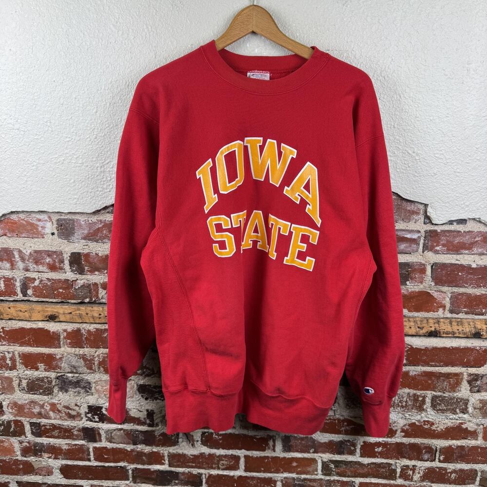 Vintage Champion Iowa State Cyclones Sweatshirt 2XL Red NCAA Reverse Weave 80s